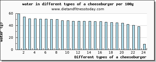 a cheeseburger water per 100g